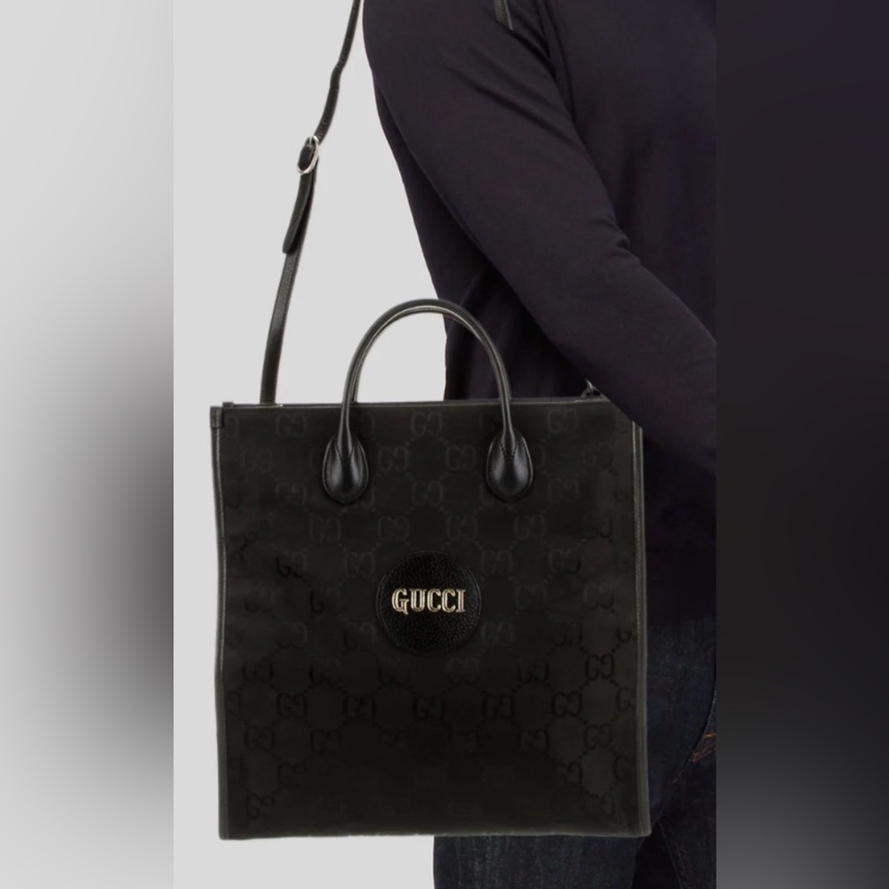 Gucci Off The Grid Long Tote GG Canvas with Gold Logo Patch